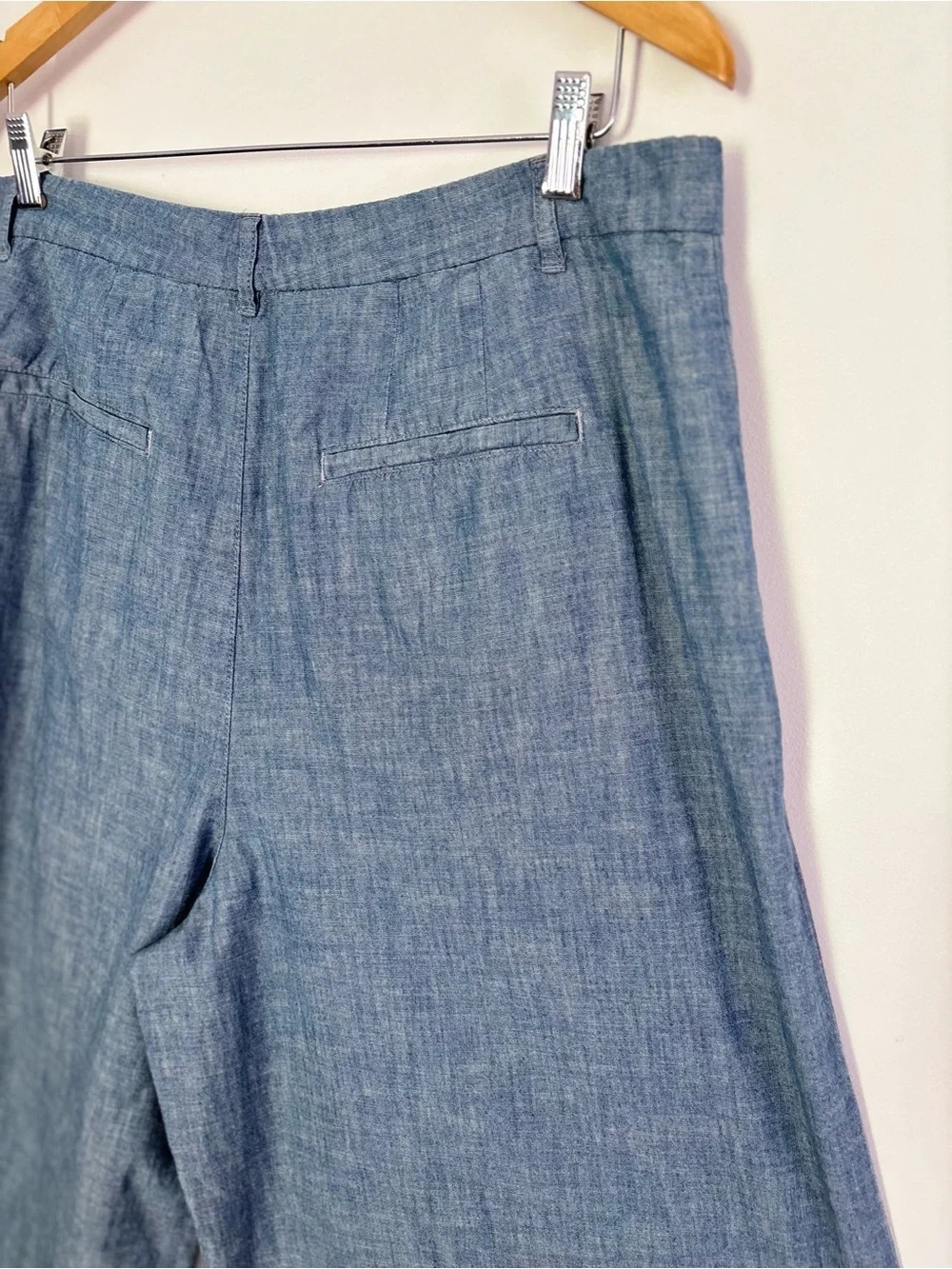 Lauren Ralph Lauren Pleated Chambray Wide Leg Pants Size 16 NEW Classic L64 - Picture 13 of 15